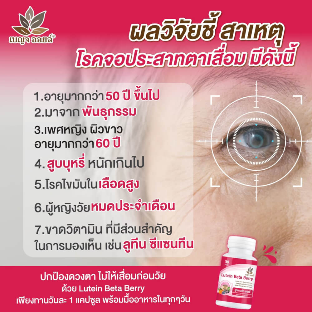 BOXSET เบญจออยล์ ลูทีน เบต้า เบอร์รี่ 30 แคปซูล 6 กระปุก 